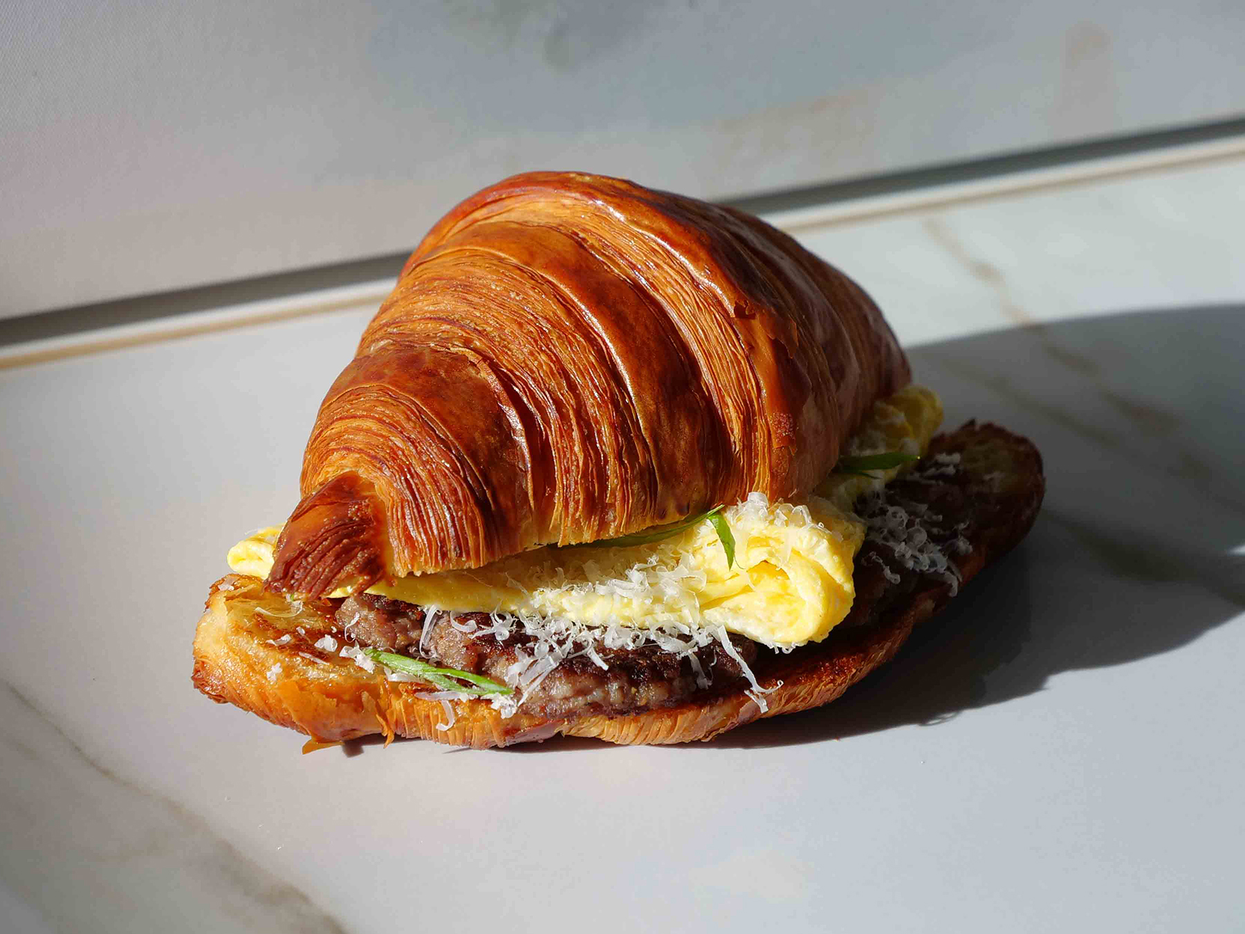 Croissant Sandwich at Jack's Bakehouse located in the Carnegie Centre Building in Downtown Oklahoma City.